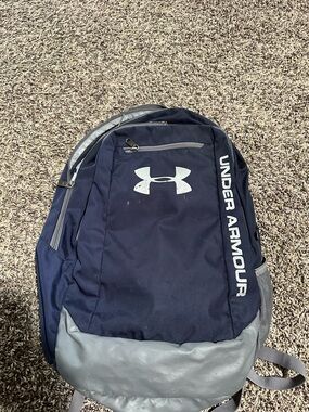 Under Armour Navy and Gray Logo Backpack